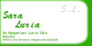 sara luria business card